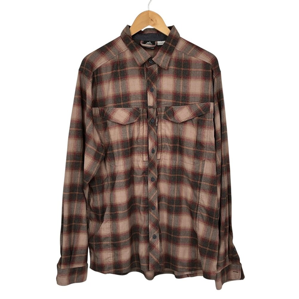 Helikon-Tex Defender MK2 Pilgrim Shirt Mens US XL Plaid Red Gray Long Sleeve